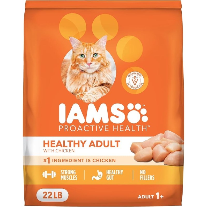10 PackAdult Healthy Dry Cat Food with Chicken, 22 lb. Bag