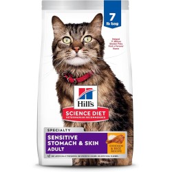 10 PackScience Diet Sensitive Stomach & Skin, Adult 1-6, Stomach & Skin Sensitivity Support, Dry Cat Food, Chicken & Rice, 7 lb Bag