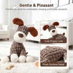 New Dog Toys, Indestructible Plush Dog Toy for Aggressive Chewers, Interactive Squeaky Soft Puppy Chew Toy, Durable Teething Toys for Small Medium Large Dogs