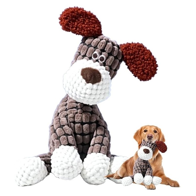 New Dog Toys, Indestructible Plush Dog Toy for Aggressive Chewers, Interactive Squeaky Soft Puppy Chew Toy, Durable Teething Toys for Small Medium Large Dogs