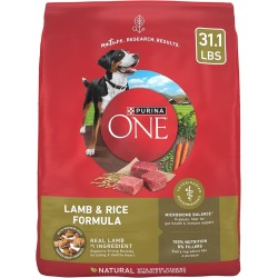 5 Pack Purina ONE Dry Dog Food Lamb and Rice Formula - 31.1 lb. Bag